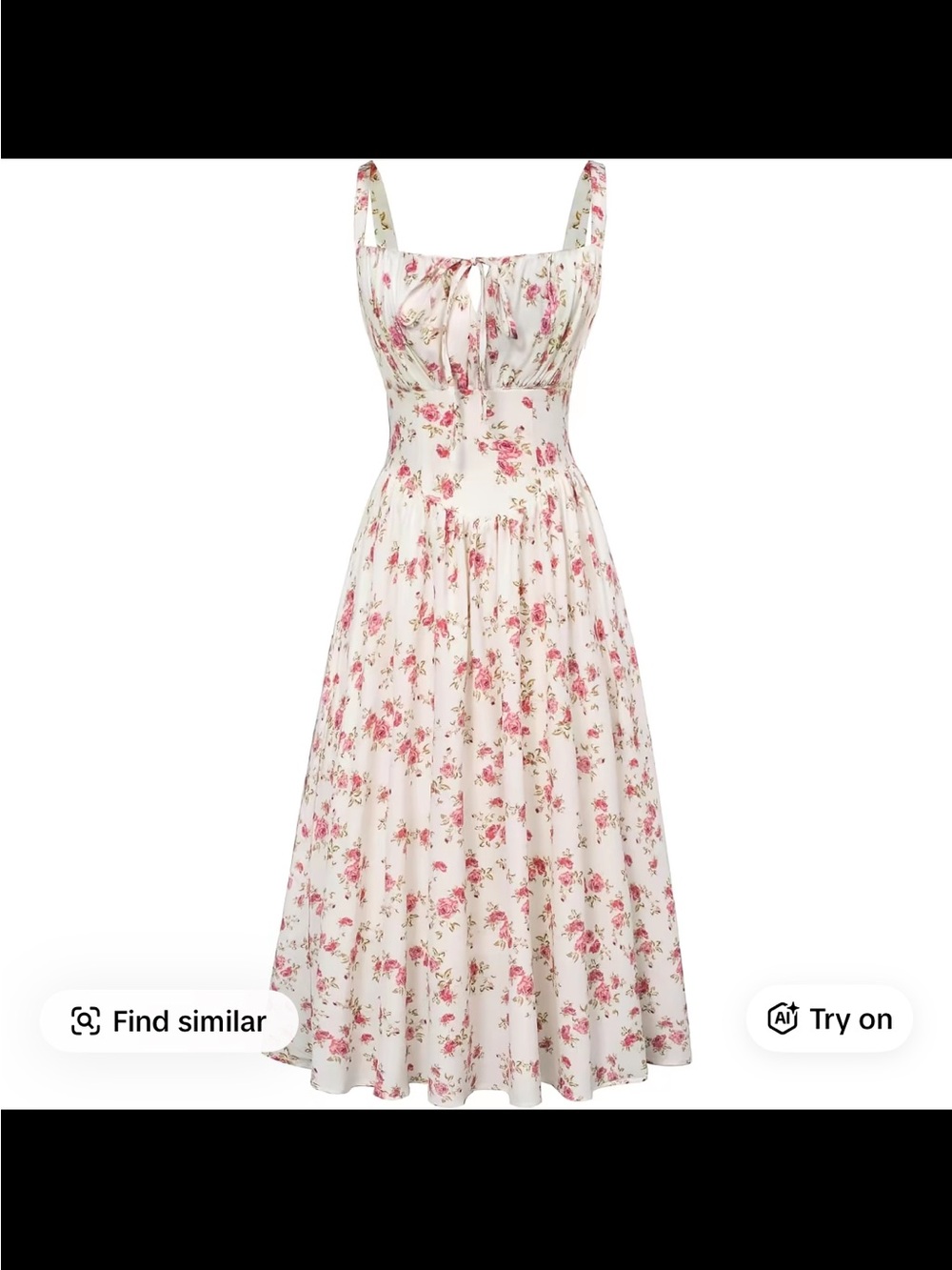 Floral Midi Sundress in Cream and Pink